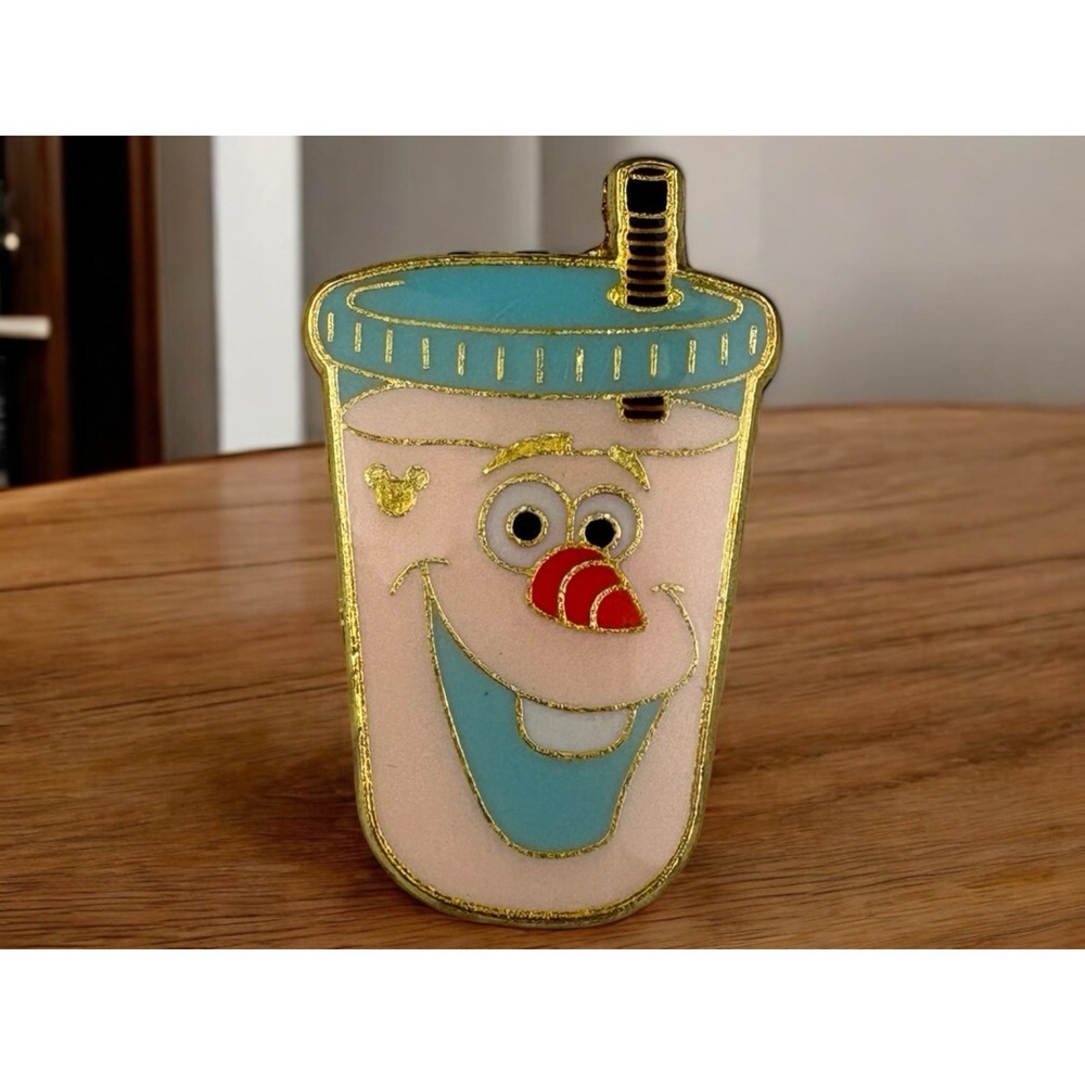 DISNEY PIN OLAF MILK SHAKE FOOD TRUCK 2018 HIDDEN MICKEY CARNIVAL FROZEN 9 Of 12